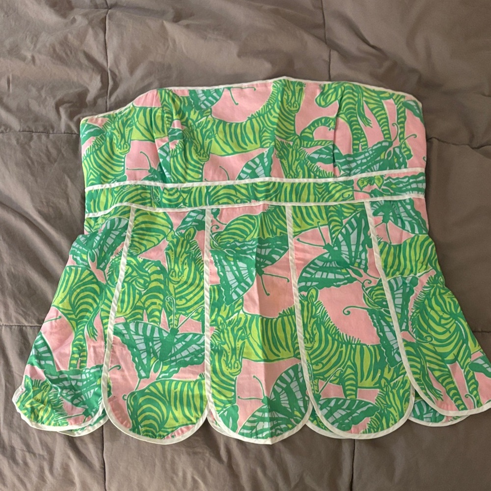 Lilly Pulitzer Pink and Green Embroidered Top